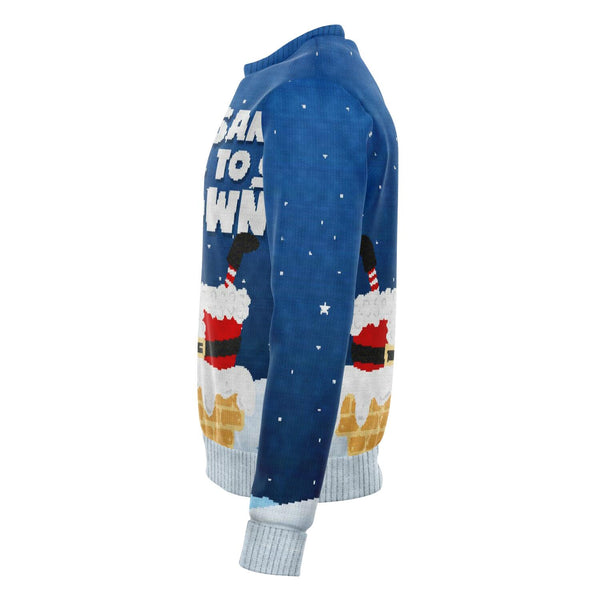 Santa Goes Down Ugly Xmas Design - Fashion Sweatshirt