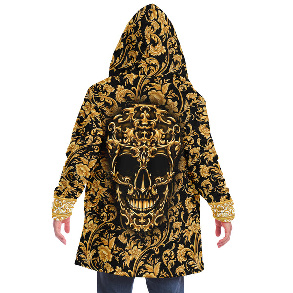 Baroque Skull Microfleece Cloak AOP - Christmas Gift for Men and Women