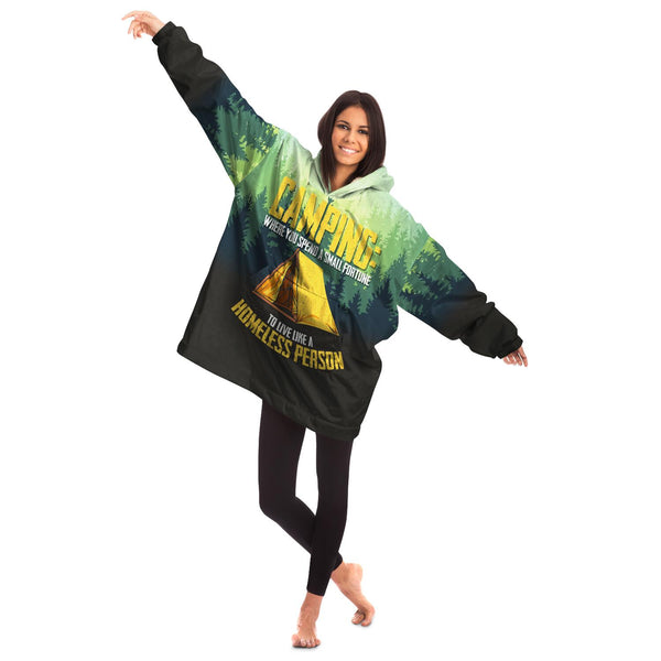 Live Like a Homeless Person Camping Homeless Man - Snug Hoodie AOP