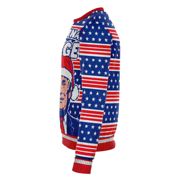 Yuge Trump USA Ugly Xmas Design - Fashion Sweatshirt