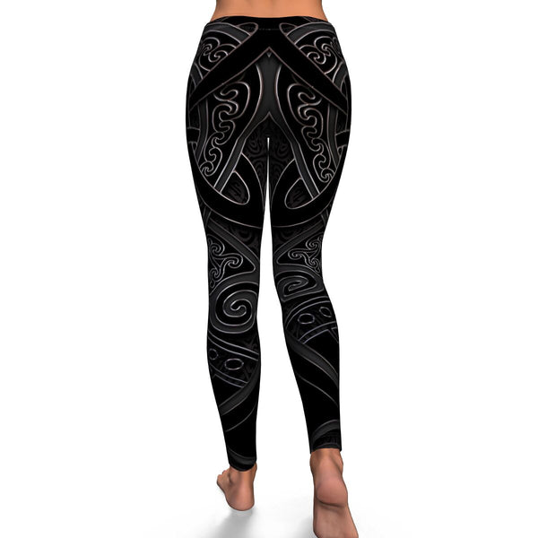 Celtic Leggings AOP Celtic Vikings (Black) - Christmas/Halloween Gift