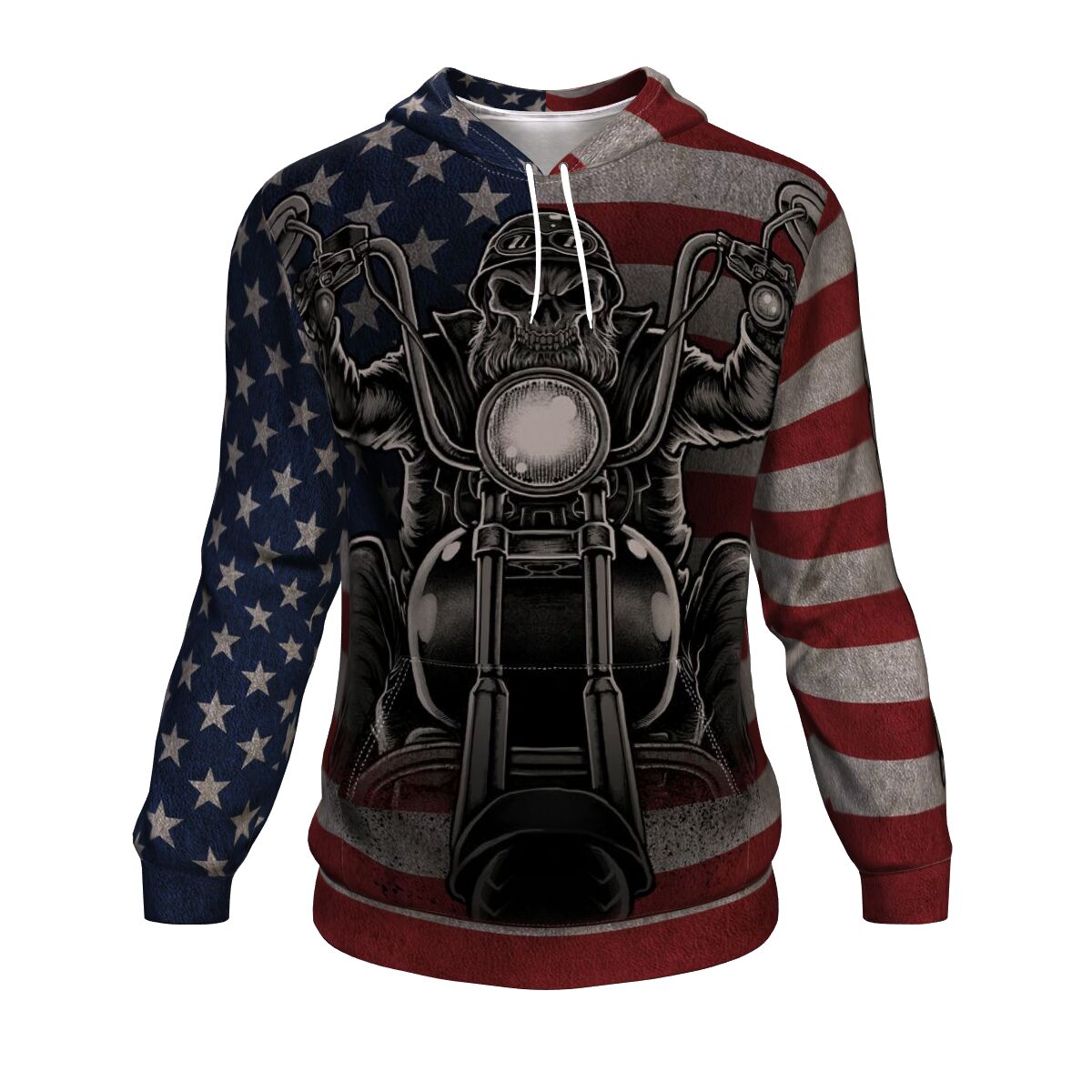 'Merica Hoodie AOP USA Motorcycle Skull - 4th of July Special Design High Quality