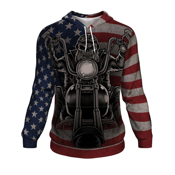 'Merica Hoodie AOP USA Motorcycle Skull - 4th of July Special Design High Quality