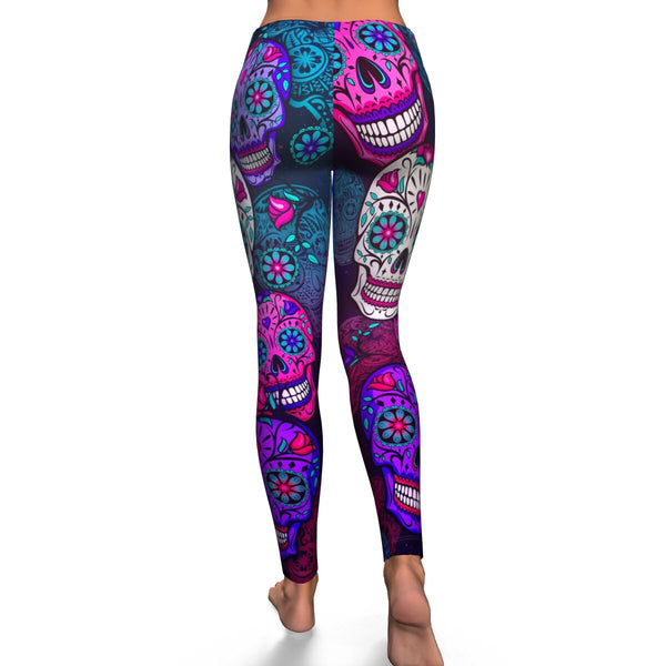Calavera Sugar Skull Leggings AOP - Christmas/Halloween Gift for Men and Women