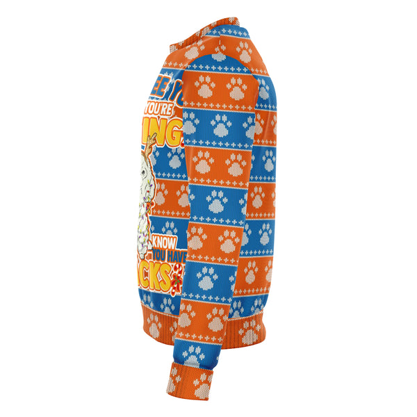 Dogs Poodle Ugly Xmas Sweatshirt AOP See You Eating Snacks - Christmas/Halloween Gift