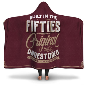Built in the Fifties Unrestored Age Hooded Blanket AOP - Christmas/Halloween Gift