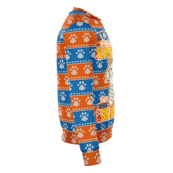 Dogs Poodle Ugly Xmas Sweatshirt AOP See You Eating Snacks - Christmas/Halloween Gift