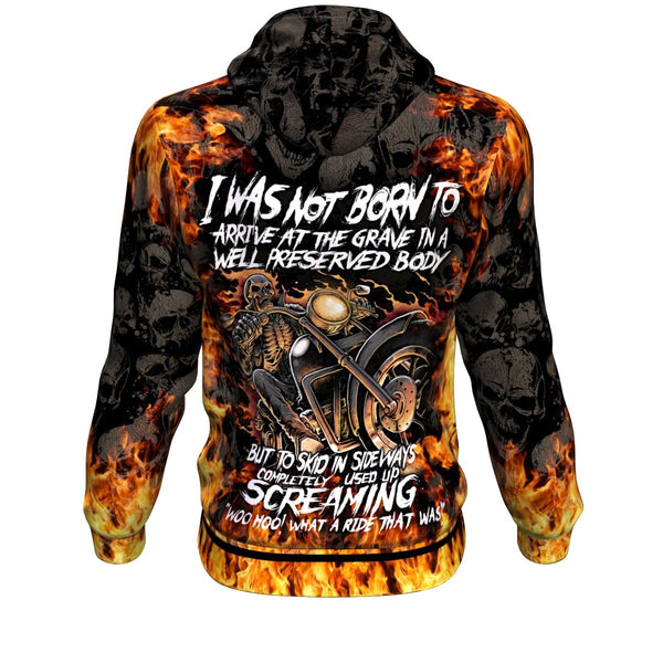Skin In Sideways Hoodie AOP Skull Motorcycle - Chrstmas/Halloween Gift