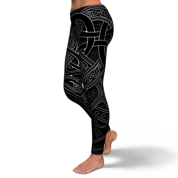Celtic Leggings AOP Celtic Vikings (Black) - Christmas/Halloween Gift