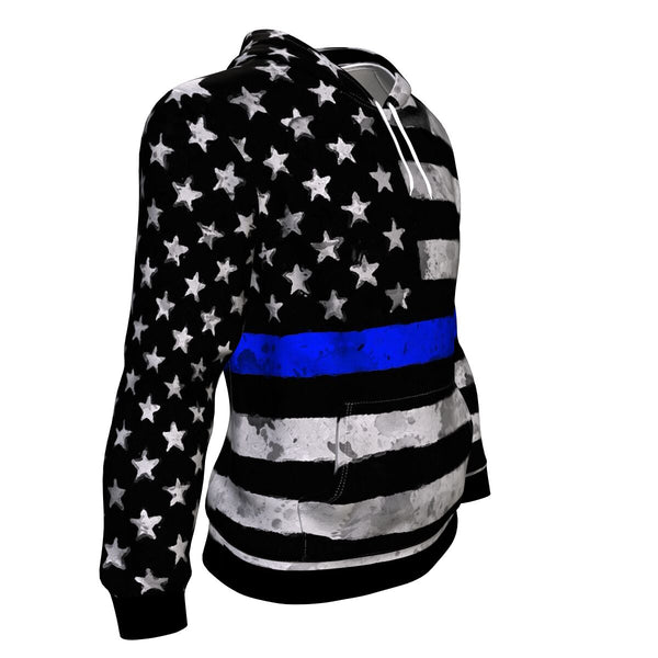 Blue Line USA Police Hoodie AOP - Halloween/Christmas Gift