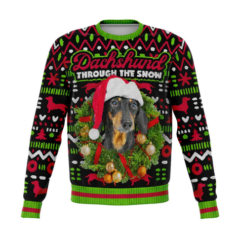 Dachshund Dog Through The Snow Ugly Xmas Design- Christmas/Halloween Gift