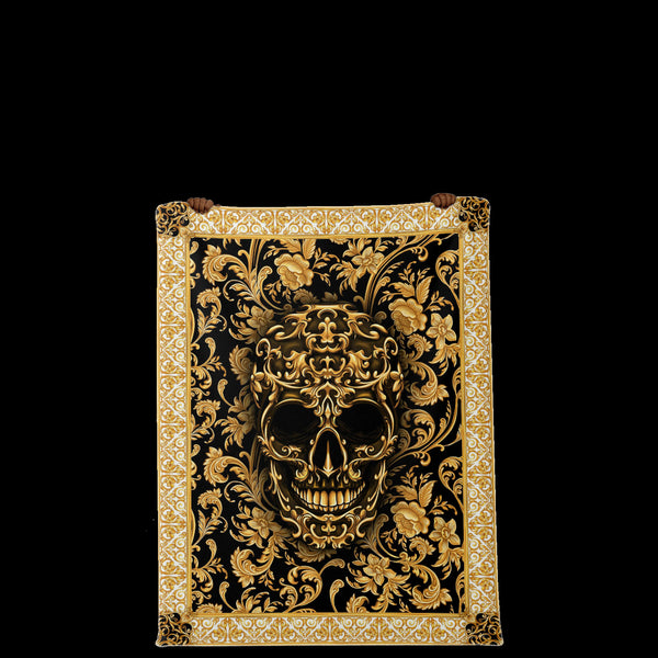 Baroque Skull Premium Microfleece Blanket AOP - Christmas Gift for Men and Women
