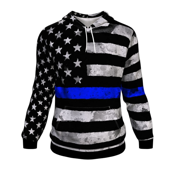 Blue Line USA Police Hoodie AOP - Halloween/Christmas Gift