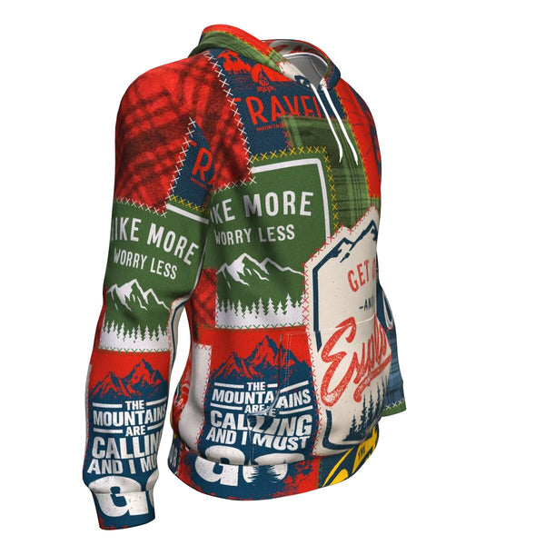 Camping Patchwork #1 Hoodie AOP - Christmas / Halloween Gift