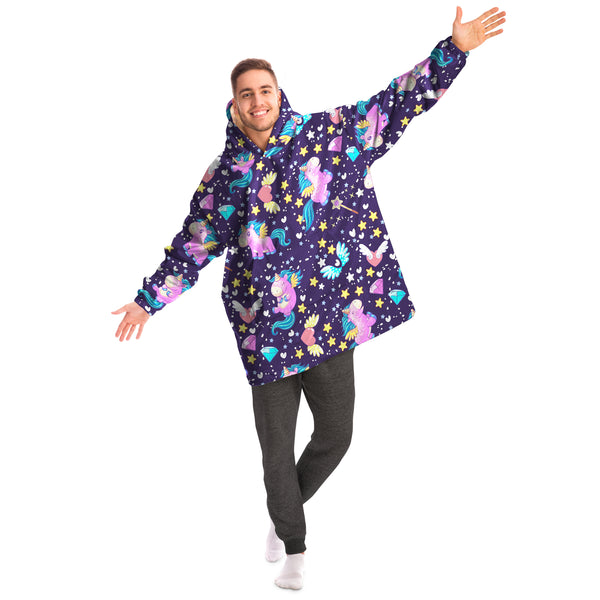 Space Unicorn Snug Hoodie AOP - Christmas/Halloween Snug Hoodie Men & Women Gift