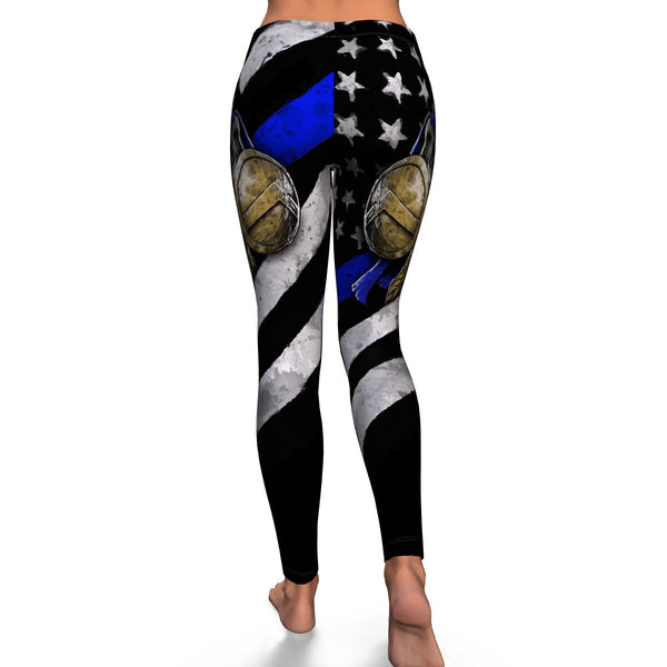 Police Blue Line USA Warrior Leggings AOP - Christmas/Halloween Gift