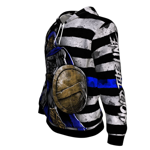 Police Blue Line USA Warrior Hoodie AOP - Christmas/Halloween Gift