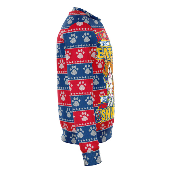 Beagle Dogs Ugly Xmas Sweatshirt AOP See You Eating Snacks -Christmas/Halloween Gift