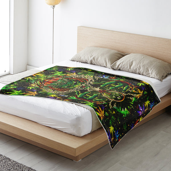 Cannabeast Premium Microfleece Blanket AOP - Christmas Gift for Men and Women