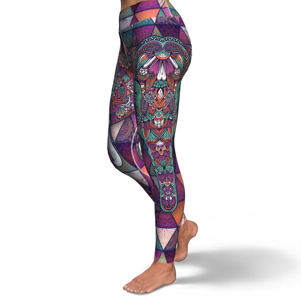 Mandala Elephant Yoga Leggings AOP - Christmas/Halloween Leggings Gift