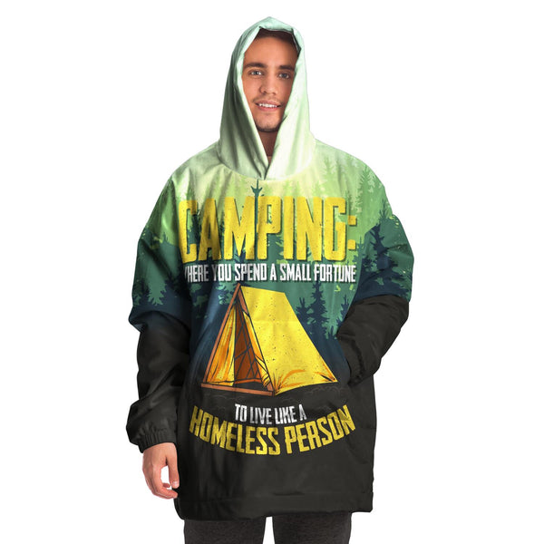 Live Like a Homeless Person Camping Homeless Man - Snug Hoodie AOP