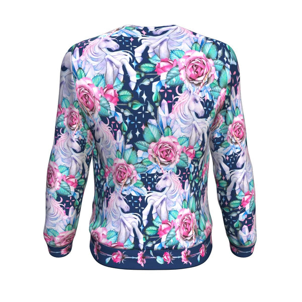 Unicorn Roses AOP Sweatshirt Unicorn Flowers Floral Design - Christmas/Halloween Gift