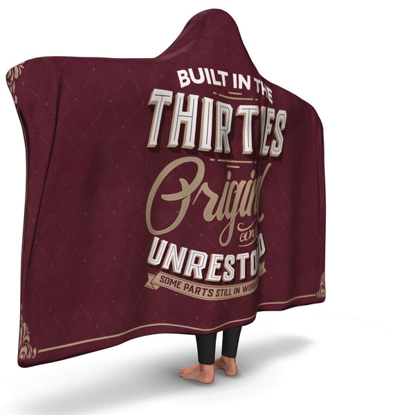 Built in the Thirties Unrestored Age Hooded Blanket AOP - Christmas/Halloween Gift
