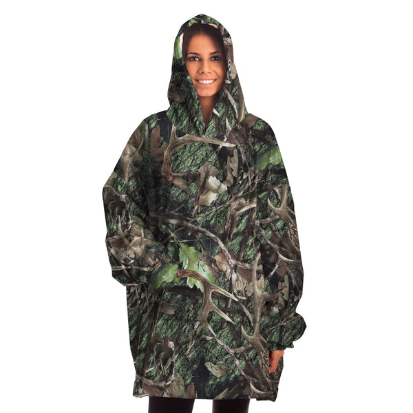 Green Hunting Camouflage Snug Hoodie AOP - Christmas/Halloween Gift