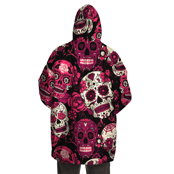 Sugar Skull Calavera Pink  AOP Snug Hoodie - Christmas/Halloween Men & Women Gift