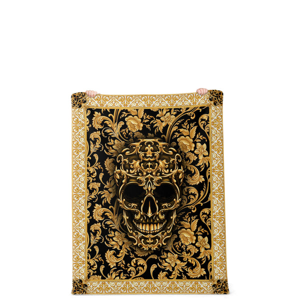 Baroque Skull Premium Microfleece Blanket AOP - Christmas Gift for Men and Women