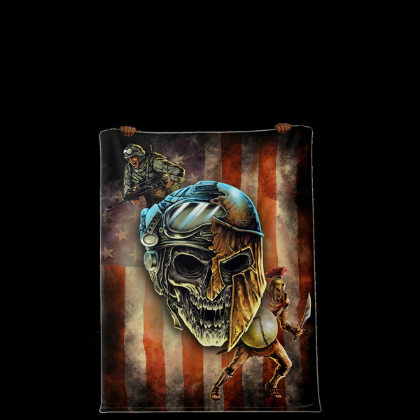 Spartan Warrior Soldier Premium Microfleece Blanket 3D AOP - Christmas Gift for Men and Women