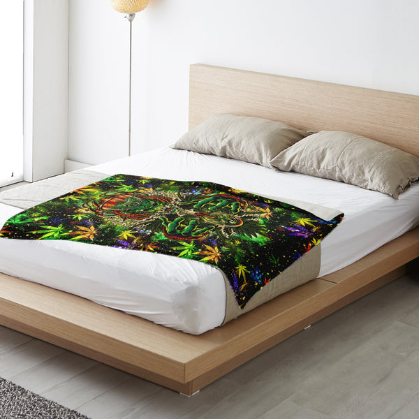 Cannabeast Premium Microfleece Blanket AOP - Christmas Gift for Men and Women