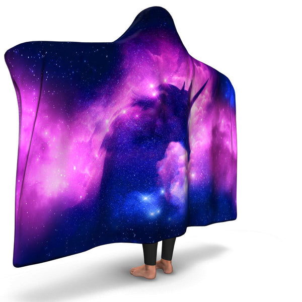 Unicorn Galaxy Hooded Blanket AOP - Christmas/Halloween Gift for Unicorn Lovers