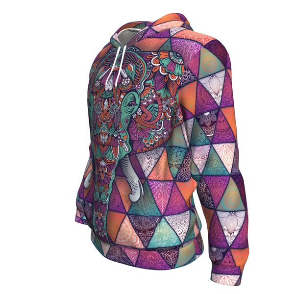 Mandala Elephant AOP Hoodie Tatto Design - Christmas/Halloween Gift