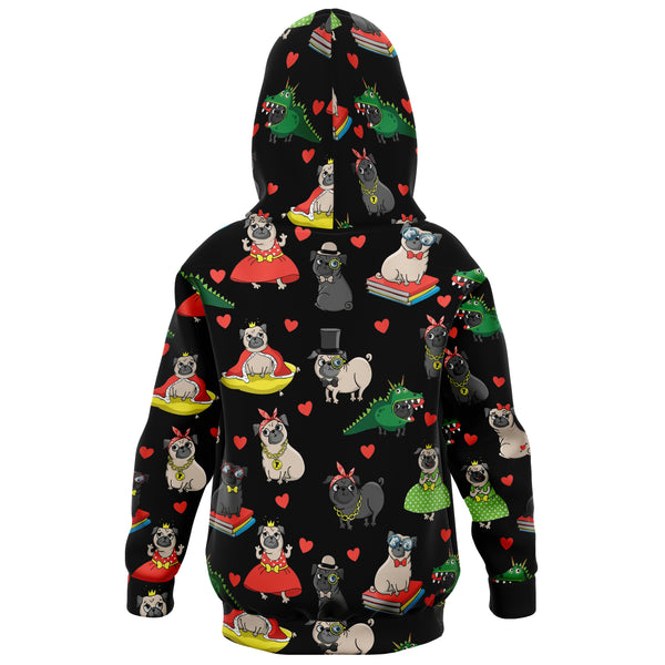 Pugs Dogs Lovers Fashion Kids Hoodie AOP - Christmas/Halloween Gift