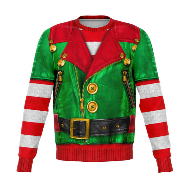Elf Sons of Santa Motorcycle Ugly Xmas Fashion Sweatshirt AOP - Christmas/Halloween Gift