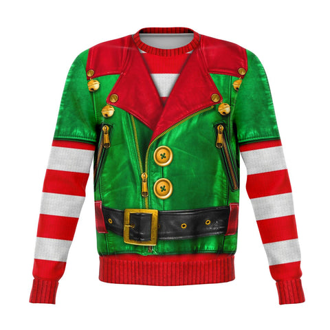 Elf Sons of Santa Motorcycle Ugly Xmas Fashion Sweatshirt AOP - Christmas/Halloween Gift