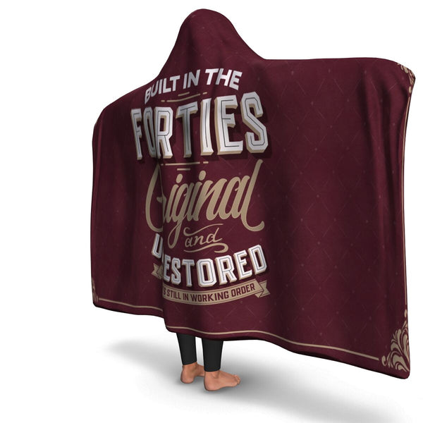 Built in the Forties Unrestored Age Hooded Blanket AOP - Christmas/Halloween Gift