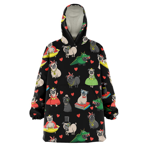 Pugs Snug Hoodie AOP Christmas/Halloween Snug Hoodie Men & Women Gift
