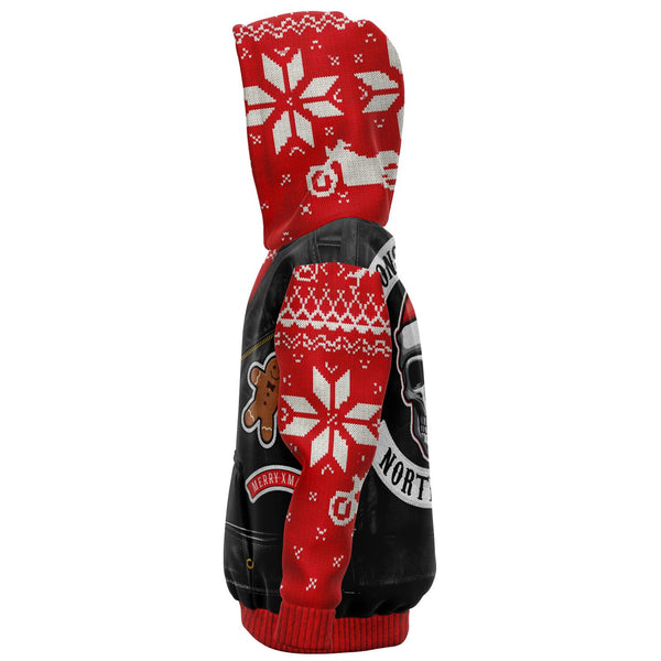 Sons of Santa Motorcycle Skull Ugly Xmas Design - Fashion Kids Hoodie