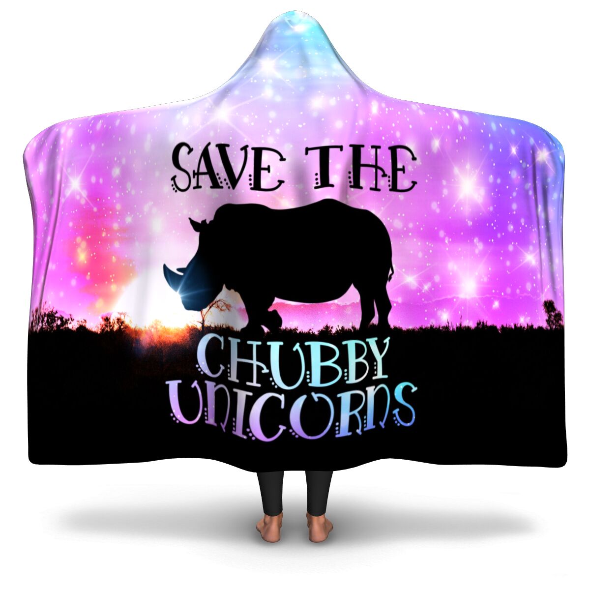 Chubby Unicorns Hooded Blanket AOP - Christmas/Halloween Gift for Unicorn Lovers