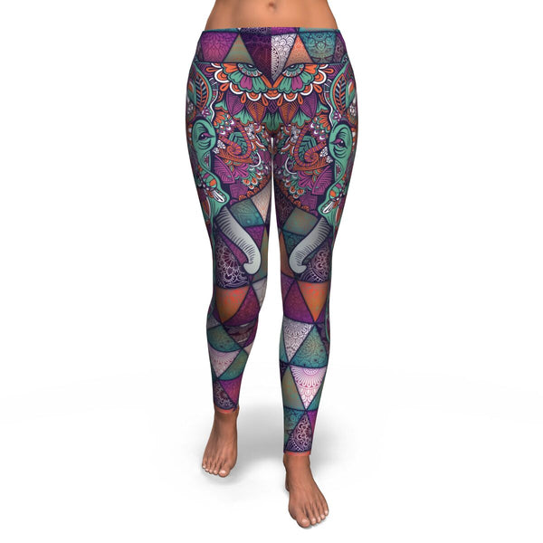 Mandala Elephant AOP Leggings Tatto Design - Christmas/Halloween Gift