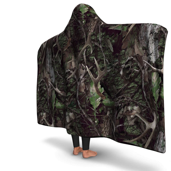 Army Hunting Hooded Blanket AOP - Christmas/Halloween Gift for Camping Lovers