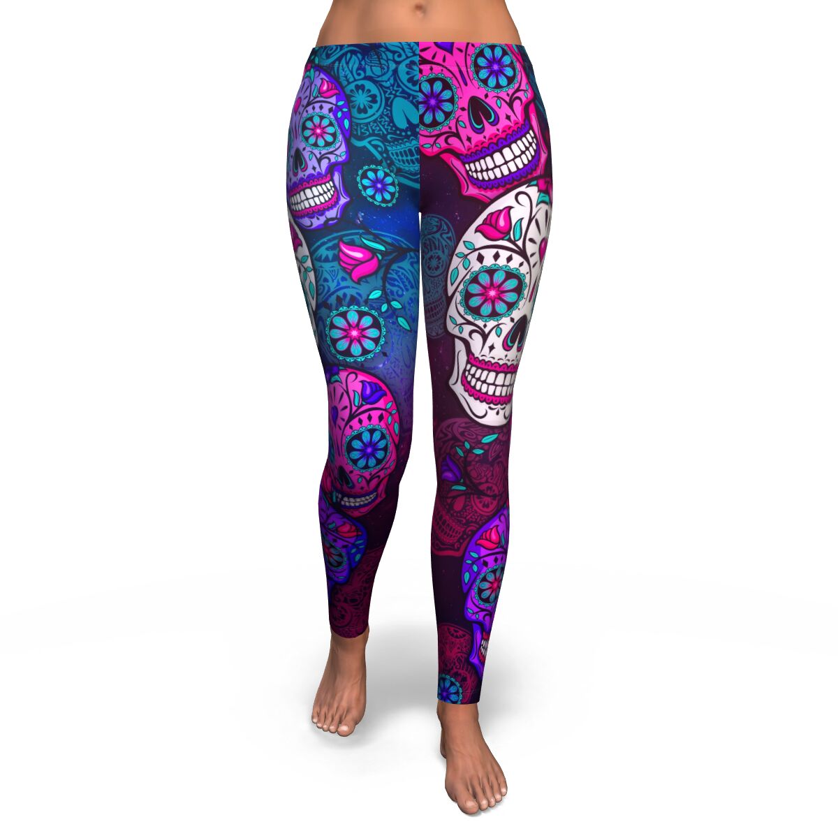 Calavera Sugar Skull Leggings AOP - Christmas/Halloween Gift for Men and Women