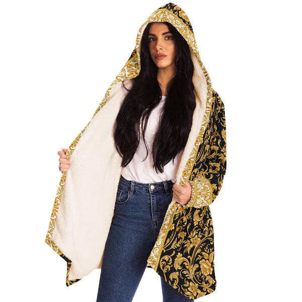 Baroque Skull Microfleece Cloak AOP - Christmas Gift for Men and Women