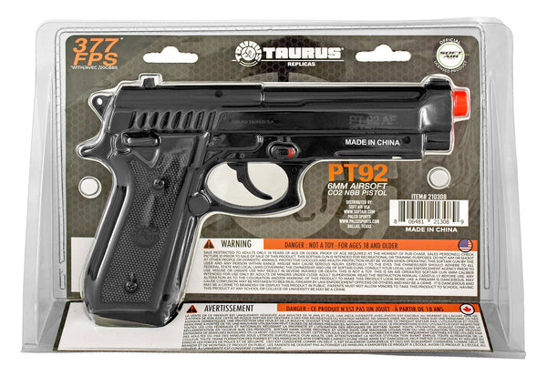 Taurus Officially licensed PT92 CO2 Powered NBB Gas Airsoft Pistol Gun M9 Style 377 FPS