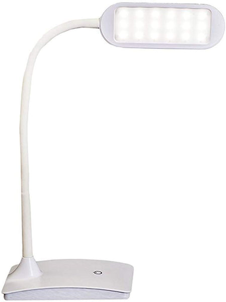 TW Lighting IVY-40WT IVY LED Desk Lamp with USB Port, 3-Way Touch Switch, White