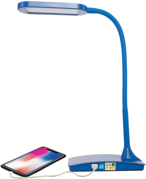 TW Lighting IVY-40WT IVY LED Desk Lamp with USB Port, 3-Way Touch Switch, White