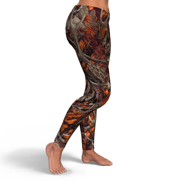 Orange Hunting Leggings AOP - Christmas/Halloween Gift for Hunting Lovers
