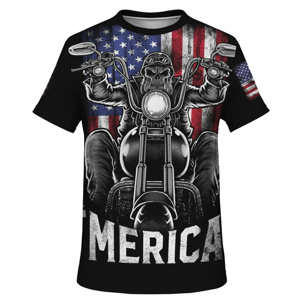 MERICA MotorCycle Tshirt 4th of July Special Design High Quality - Fast Shipping